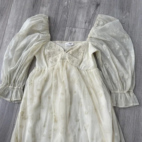 Anthropology Storia Babydoll Soft Yellow Floral Dress - Picture 3 of 8